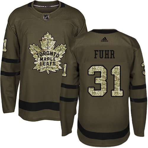 Adidas Maple Leafs #31 Grant Fuhr Green Salute to Service Stitched NHL Jersey - Click Image to Close